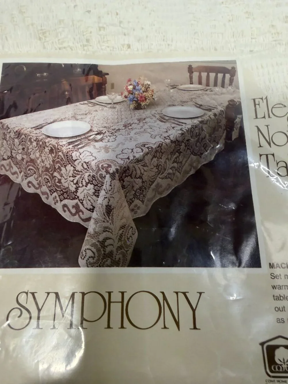 Scranton Lace NWT 54x70 Ivory Cotton Nottingham Tablecloth